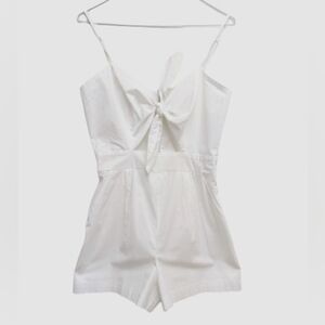 Gianni Bini women's white romper size S playsuit bow front tie